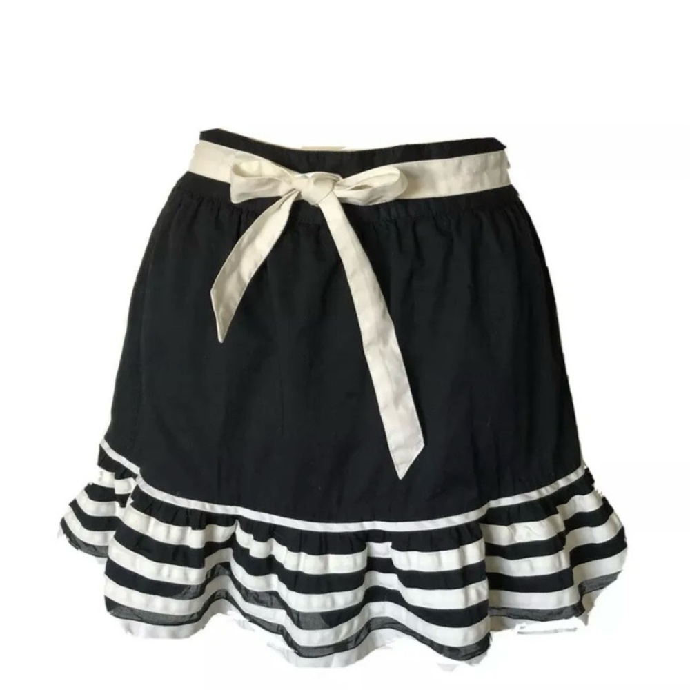 Marc Jacobs Black And White Cotton Ruffle Mini Skirt Size 6